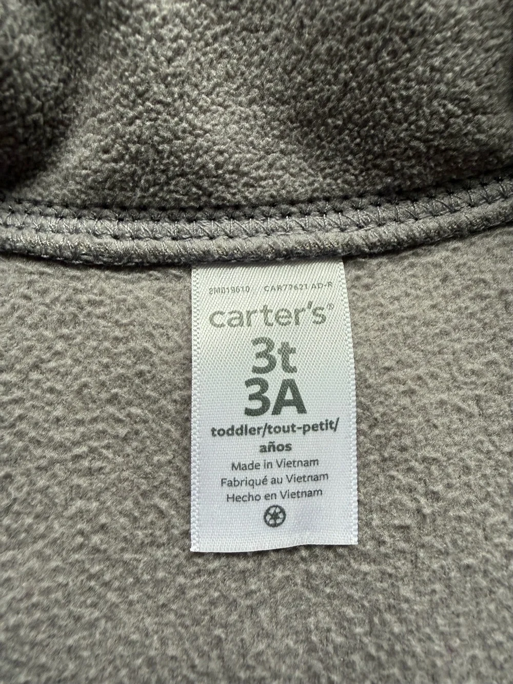 Carter's Gray and Black Fleece Zip-Up Jacket